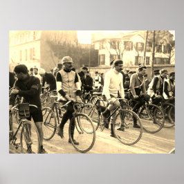 Paris-Roubaix Cycling Tävling 1907 Färg Redux Poster