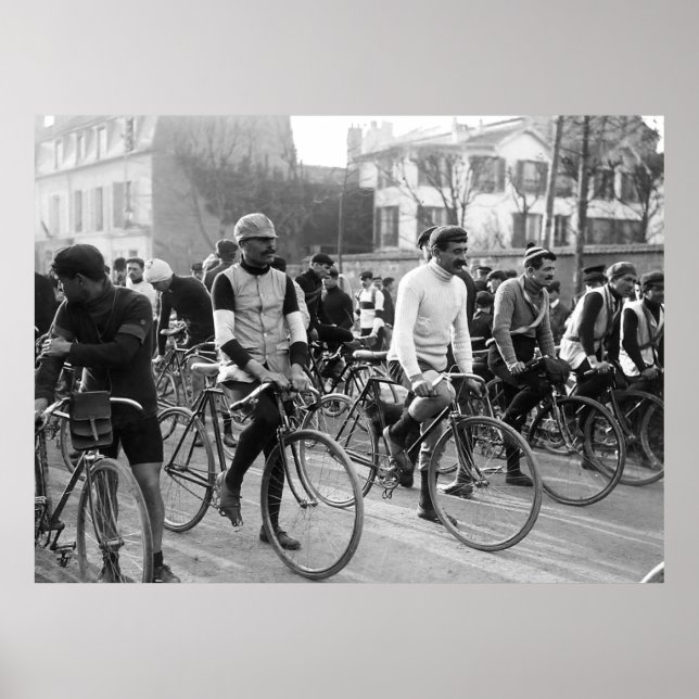 Paris-Roubaix Cycling Tävling 1907 Färg Redux Poster (Framsidan)