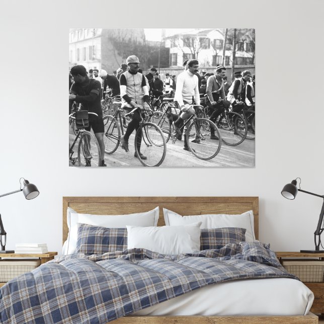 Paris-Roubaix Cykeltävling 1907 Färg Redux Canvastryck (Insitu (sovrum))