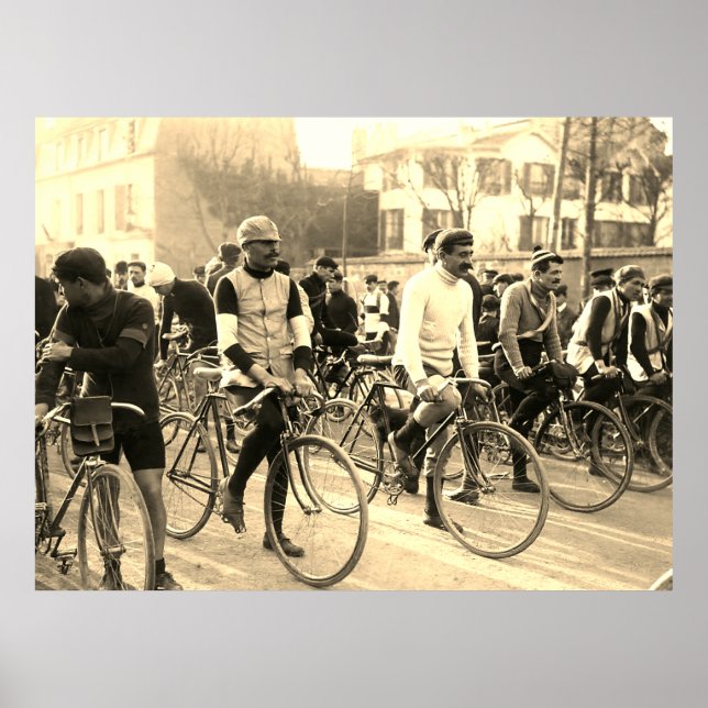 Paris-Roubaix Cykeltävling 1907 Färg Redux Poster (Framsidan)