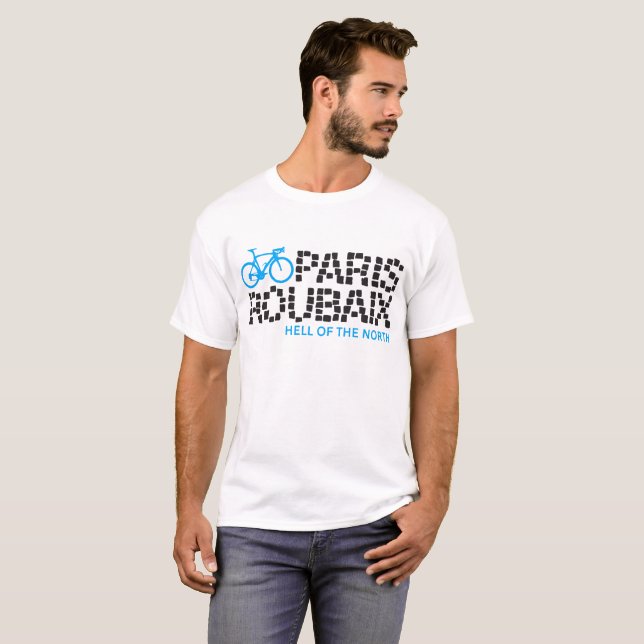 Paris Roubaix helvete av norden som cyklar T-tröja T Shirt (Hel framsida)