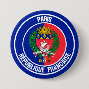 Paris Round Emblem Knapp
