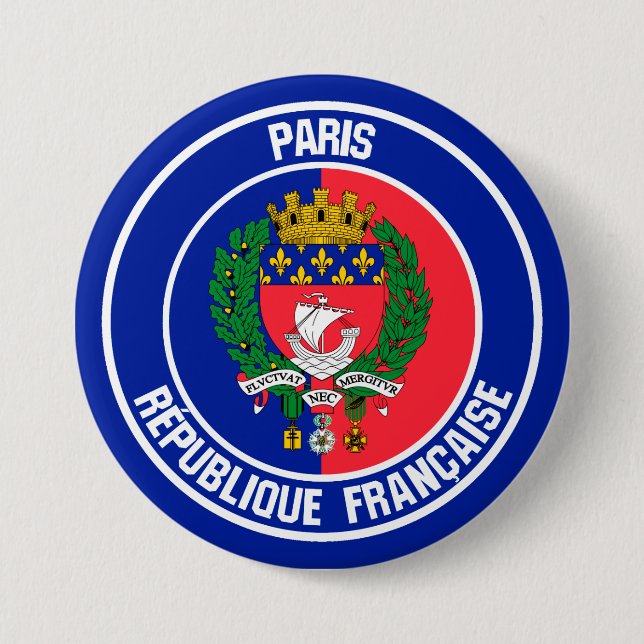 Paris Round Emblem Knapp (Framsida)