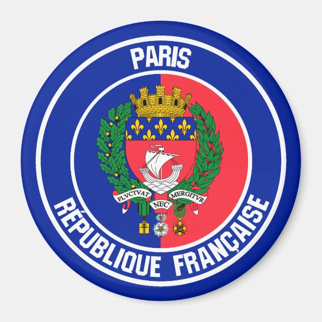 Paris Round Emblem Magnet (Framsidan)