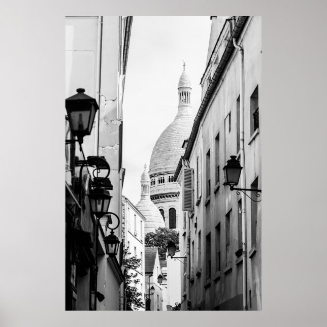 Paris Sacre-Coeur in Black and White Poster (Framsidan)