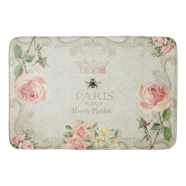 Paris shabby fuchsia rosor badrumsmatta (Framsidan)