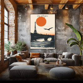 Paris Silhouetter - Eiffeltornets Reflektioner Poster