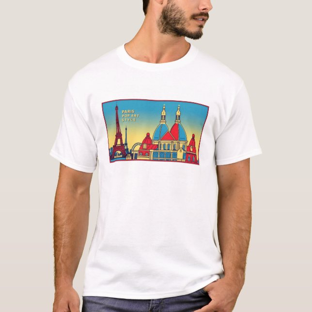 Paris Skyline 1 T Shirt (Framsida)