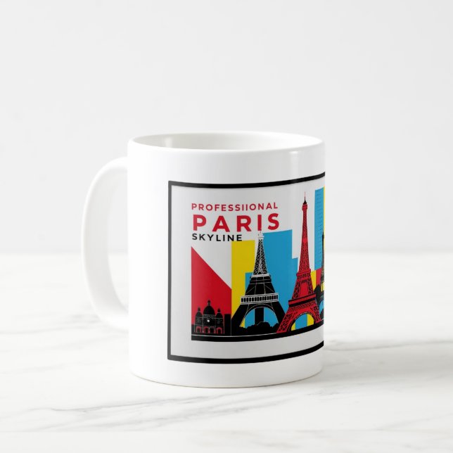 Paris Skyline 2 Kaffemugg (Framsida vänster)