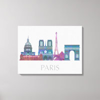 Paris Skyline Färgad Byggnad