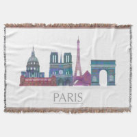 Paris Skyline Färgad Byggnad