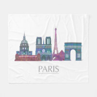 Paris Skyline Färgad Byggnad