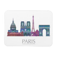Paris Skyline Färgad Byggnad Magnet