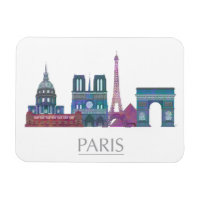 Paris Skyline Färgad Byggnad