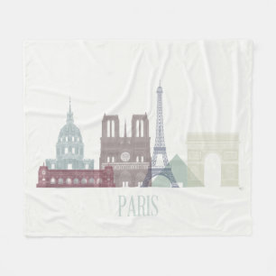 Paris Skyline Fleecefilt