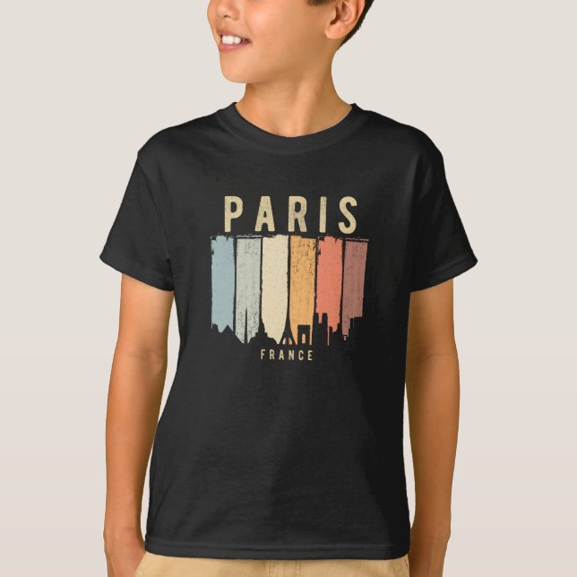 Paris Skyline Frankrike T Shirt (Framsida)