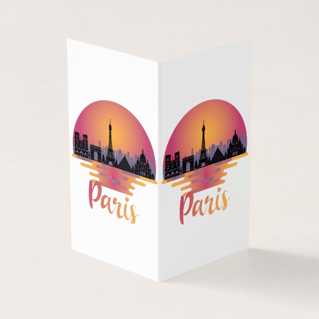 Paris Skyline - Frankrike Travel Kort (Utsida)