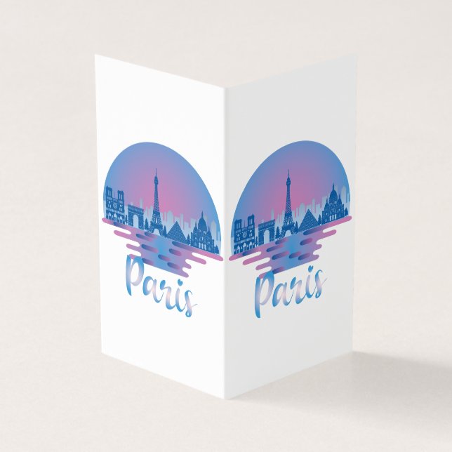 Paris Skyline - Frankrike Travel Kort (Utsida)
