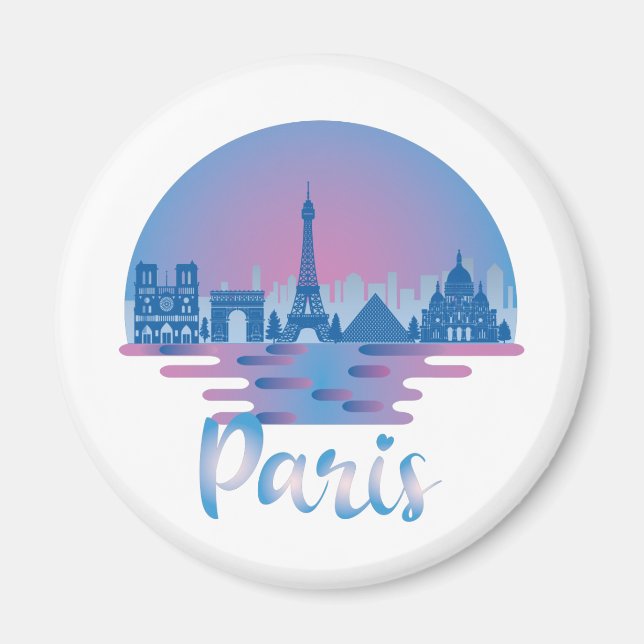 Paris Skyline - Frankrike Travel Magnet (Framsidan)