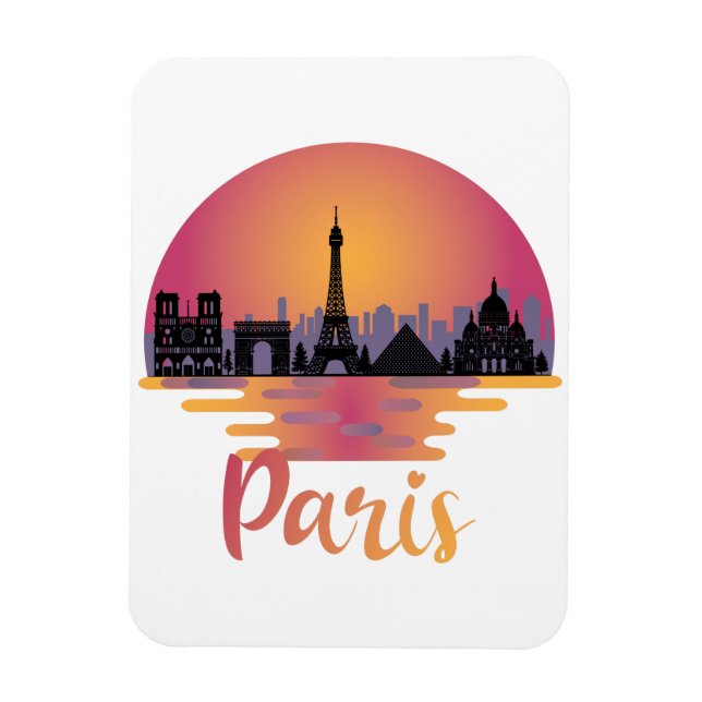Paris Skyline - Frankrike Travel Magnet (Vertikal)