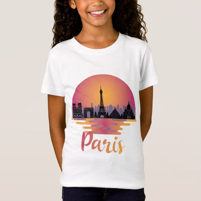 Paris Skyline - Frankrike Travel T Shirt (Framsida)