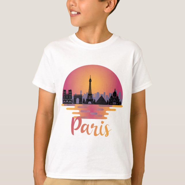 Paris Skyline - Frankrike Travel T Shirt (Framsida)