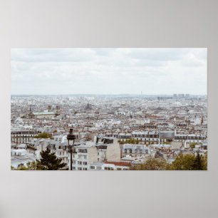 Paris Skyline Photography Poster