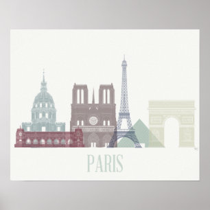 Paris Skyline Poster