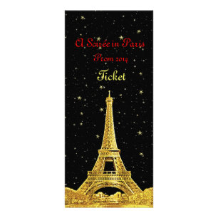 Paris Skyline Prom Biljett - Ver 2 Reklamkort