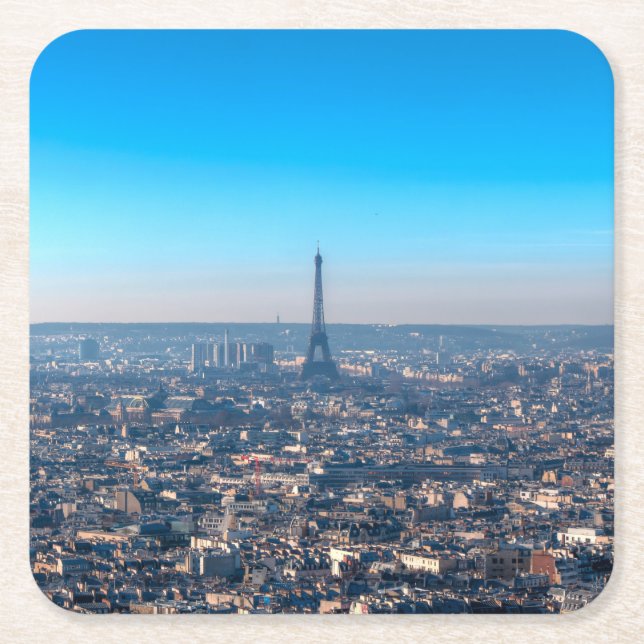 Paris Skyline Underlägg Papper Kvadrat (Framsidan)