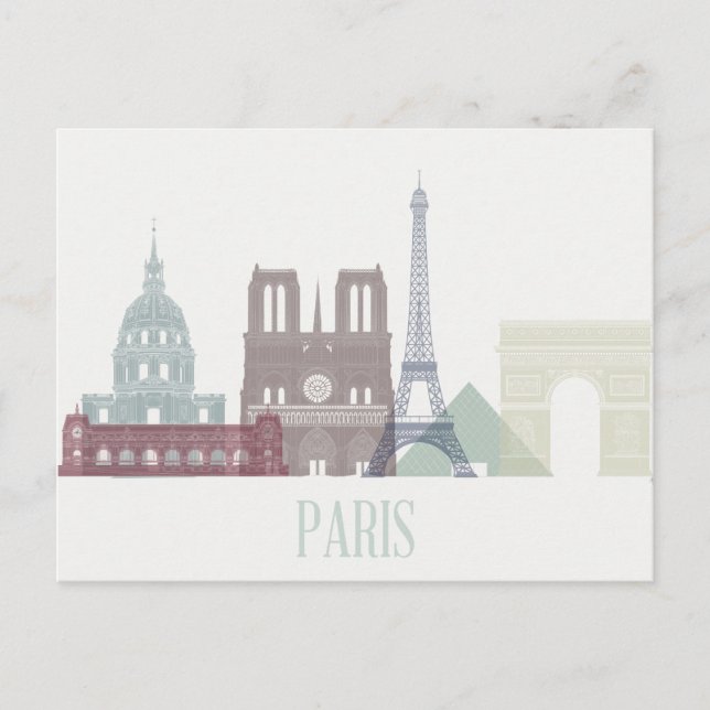 Paris Skyline Vykort (Framsida)