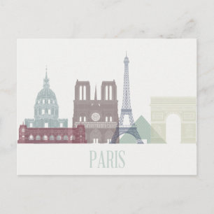 Paris Skyline Vykort