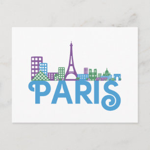 Paris Skyline Vykort