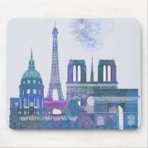 Paris Skyline - Watercolor Blue Musmatta