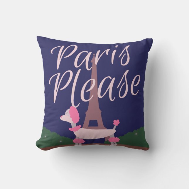 Paris Snälla Pudel Kudde (Framsida)