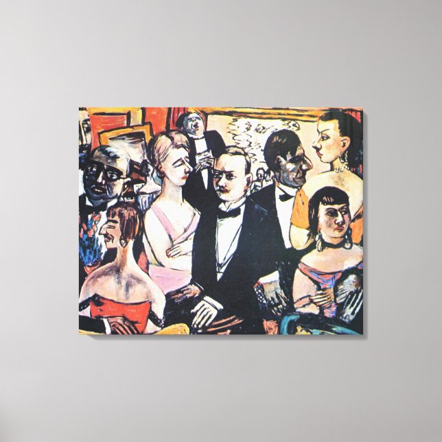 Paris Society, bra art av Max Beckmann, Canvastryck (Framsida)