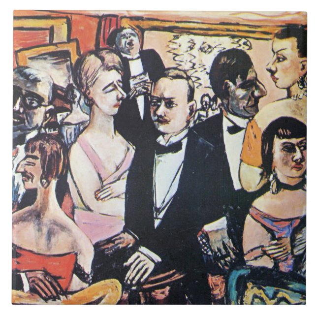 Paris Society, bra art av Max Beckmann Kakelplatta (Framsidan)