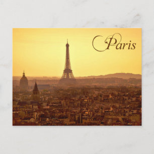 Paris solnedgång med det Eiffel torn Vykort