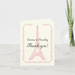 Paris som gifta sig rosa tack för Eiffel Kort