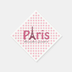 Paris söta 16 beställnings- födelsedagservetter pappersservett