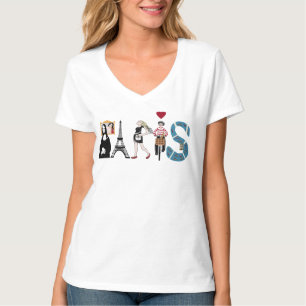 Paris spelt i bilder t shirt