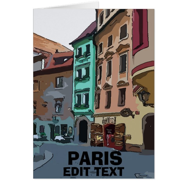 Paris St Byggnad Hälsningskort (Framsidan)