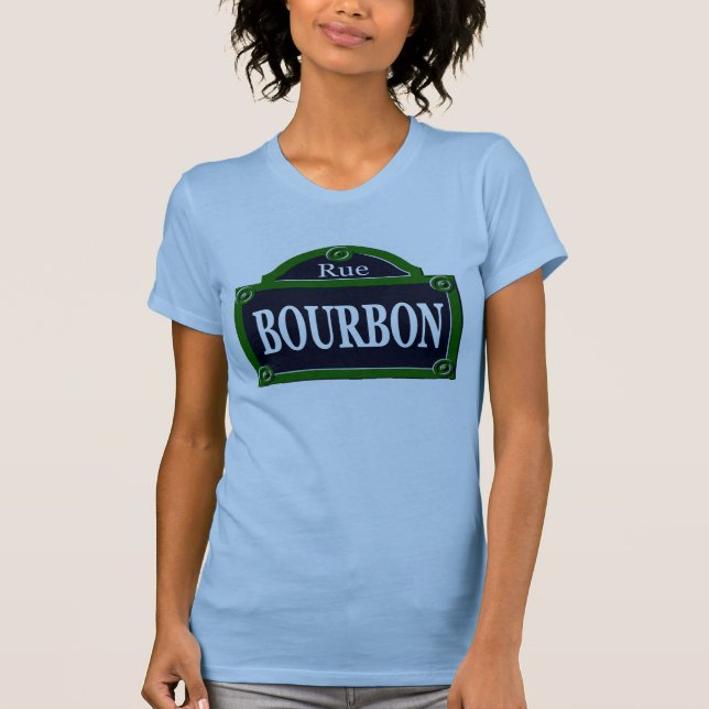 Paris St Sign Rue Bourbon Långärmad T-Shirt (Framsida)