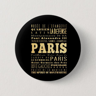 Paris stad av frankriketypografikonst knapp
