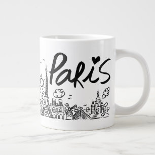 Paris stad Doodle Jumbo Mugg