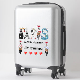 Paris stad kärlek I kärlek du Klistermärken