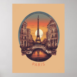 Paris, staden Kärlek & Light Poster