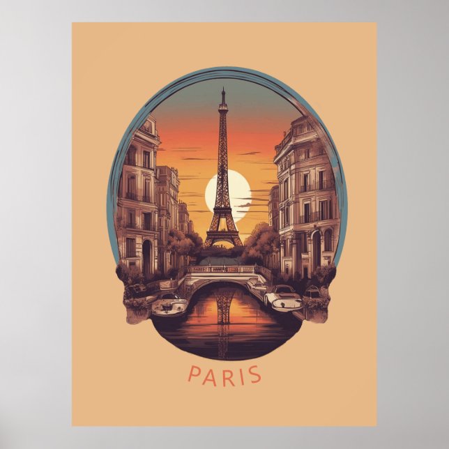 Paris, staden Kärlek & Light Poster (Framsidan)