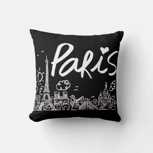 Paris stadsklotter kudde (Framsida)