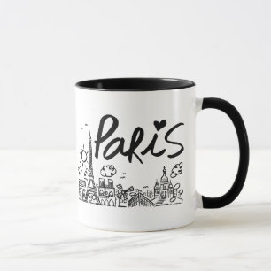 Paris stadsklotter mugg